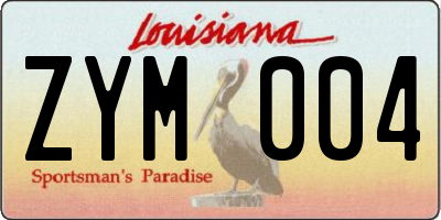 LA license plate ZYM004