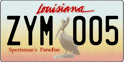 LA license plate ZYM005