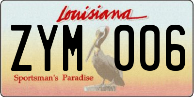 LA license plate ZYM006