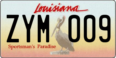 LA license plate ZYM009