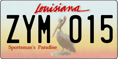 LA license plate ZYM015