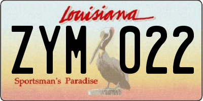 LA license plate ZYM022