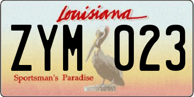 LA license plate ZYM023