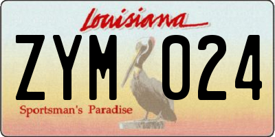 LA license plate ZYM024