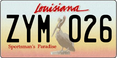 LA license plate ZYM026