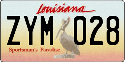 LA license plate ZYM028