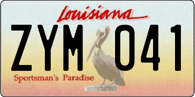 LA license plate ZYM041