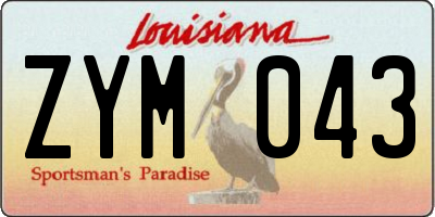 LA license plate ZYM043