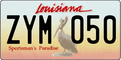 LA license plate ZYM050