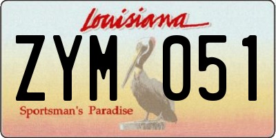 LA license plate ZYM051