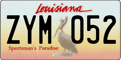 LA license plate ZYM052