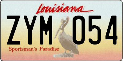 LA license plate ZYM054