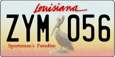 LA license plate ZYM056