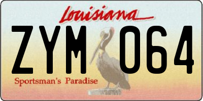 LA license plate ZYM064