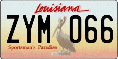 LA license plate ZYM066