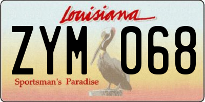 LA license plate ZYM068