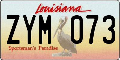 LA license plate ZYM073
