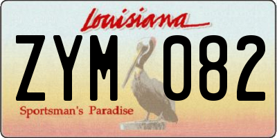 LA license plate ZYM082