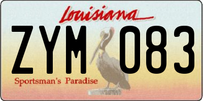 LA license plate ZYM083