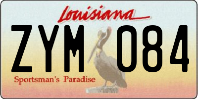 LA license plate ZYM084