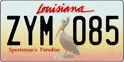 LA license plate ZYM085