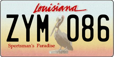 LA license plate ZYM086