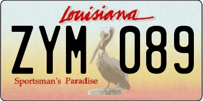 LA license plate ZYM089