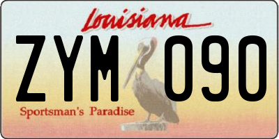 LA license plate ZYM090