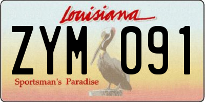 LA license plate ZYM091