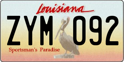 LA license plate ZYM092