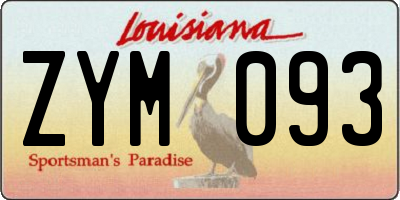 LA license plate ZYM093