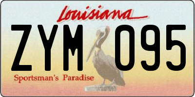 LA license plate ZYM095