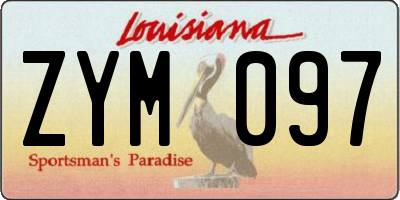 LA license plate ZYM097