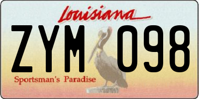 LA license plate ZYM098