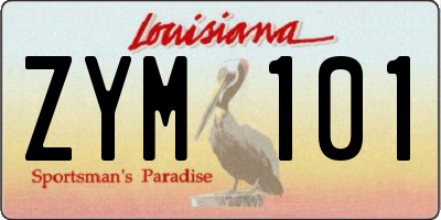 LA license plate ZYM101