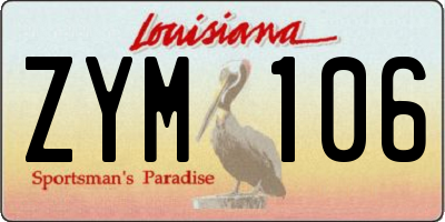 LA license plate ZYM106