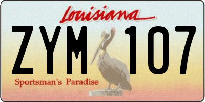 LA license plate ZYM107