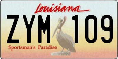 LA license plate ZYM109