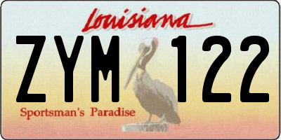 LA license plate ZYM122