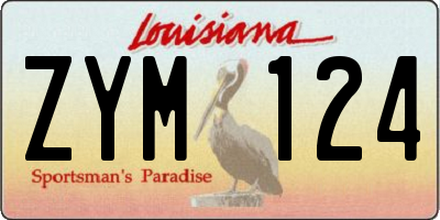 LA license plate ZYM124