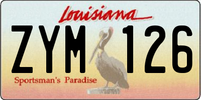 LA license plate ZYM126