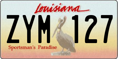 LA license plate ZYM127