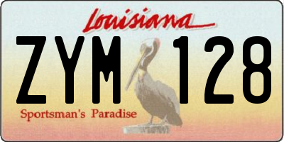 LA license plate ZYM128
