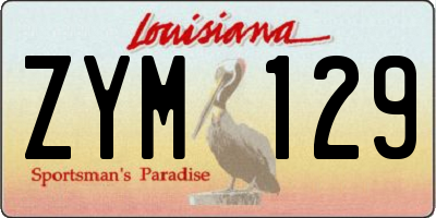 LA license plate ZYM129