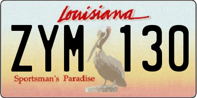 LA license plate ZYM130