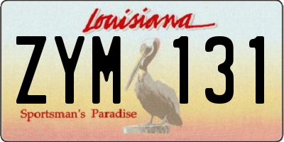 LA license plate ZYM131