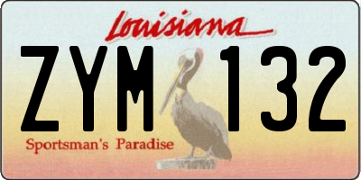 LA license plate ZYM132