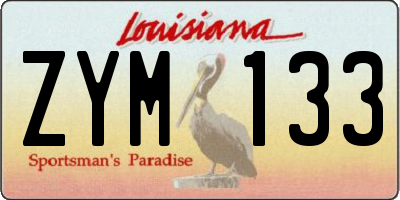 LA license plate ZYM133