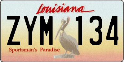 LA license plate ZYM134