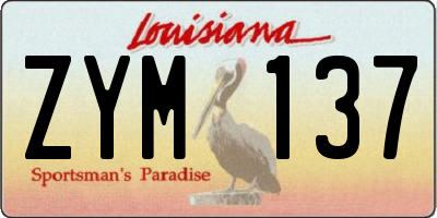 LA license plate ZYM137